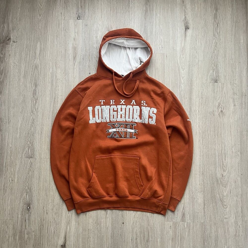 Vintage Y2K University of Texas Hoodie Men’s S Orange Sweatshirt Preppy Retro